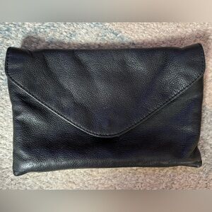 JCrew leather clutch -black